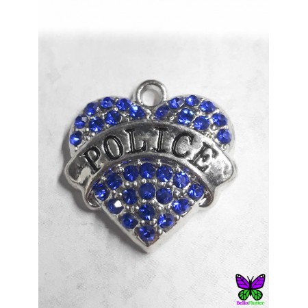 Crystal Heart - Blue - Police